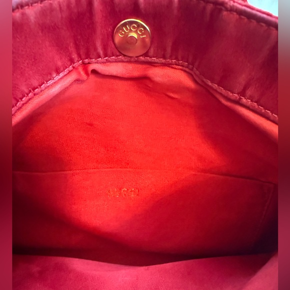 Gucci Red Bamboo Handle Two Way Bag - Picture 3 of 12